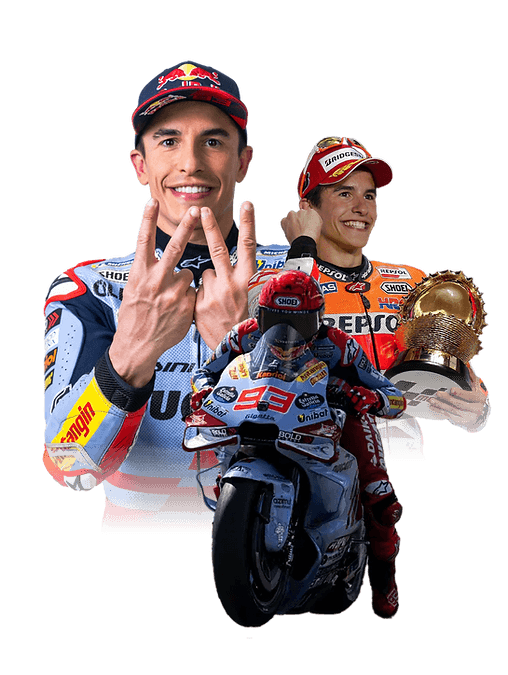 Marc Marquez with his racing motor