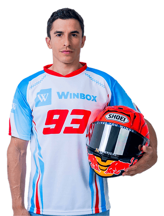 Marc Marquez wearing Winbox official number 93 t shirt