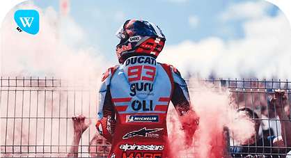 Marc Marquez with his 93 racing suits