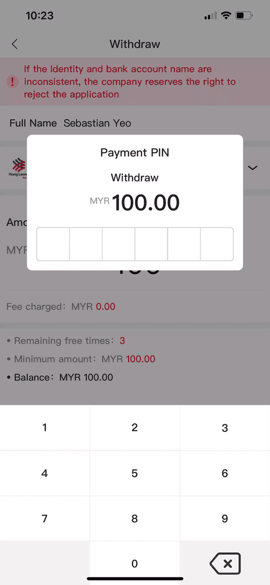 Winbox Withdraw Pin