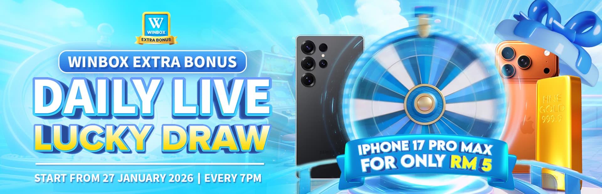Winbox Extra Bonus Daily Live Lucky Draw banner 1
